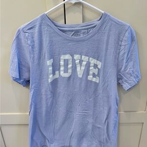 J. Crew Lavender Short Sleeve 'LOVE' Tee